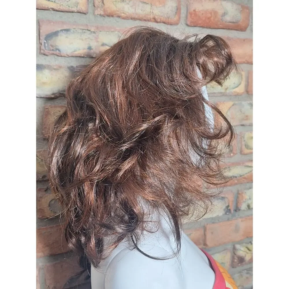 Zury Auburn Cinnamon Brown Wavy Shoulder Length Synthetic Wig Average Cap